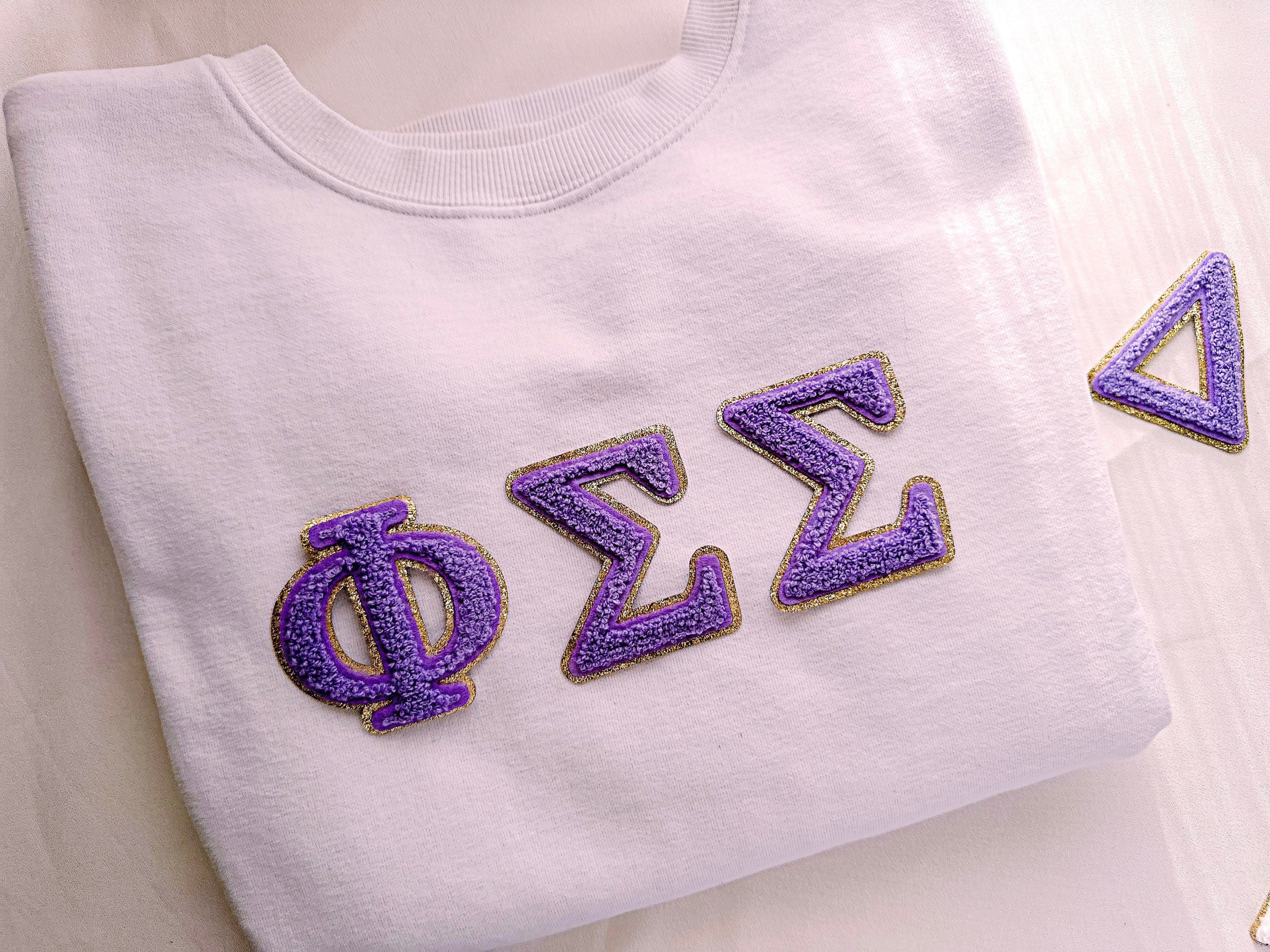 3 Inch Chenille Greek Letters: Iron On Sorority Patch