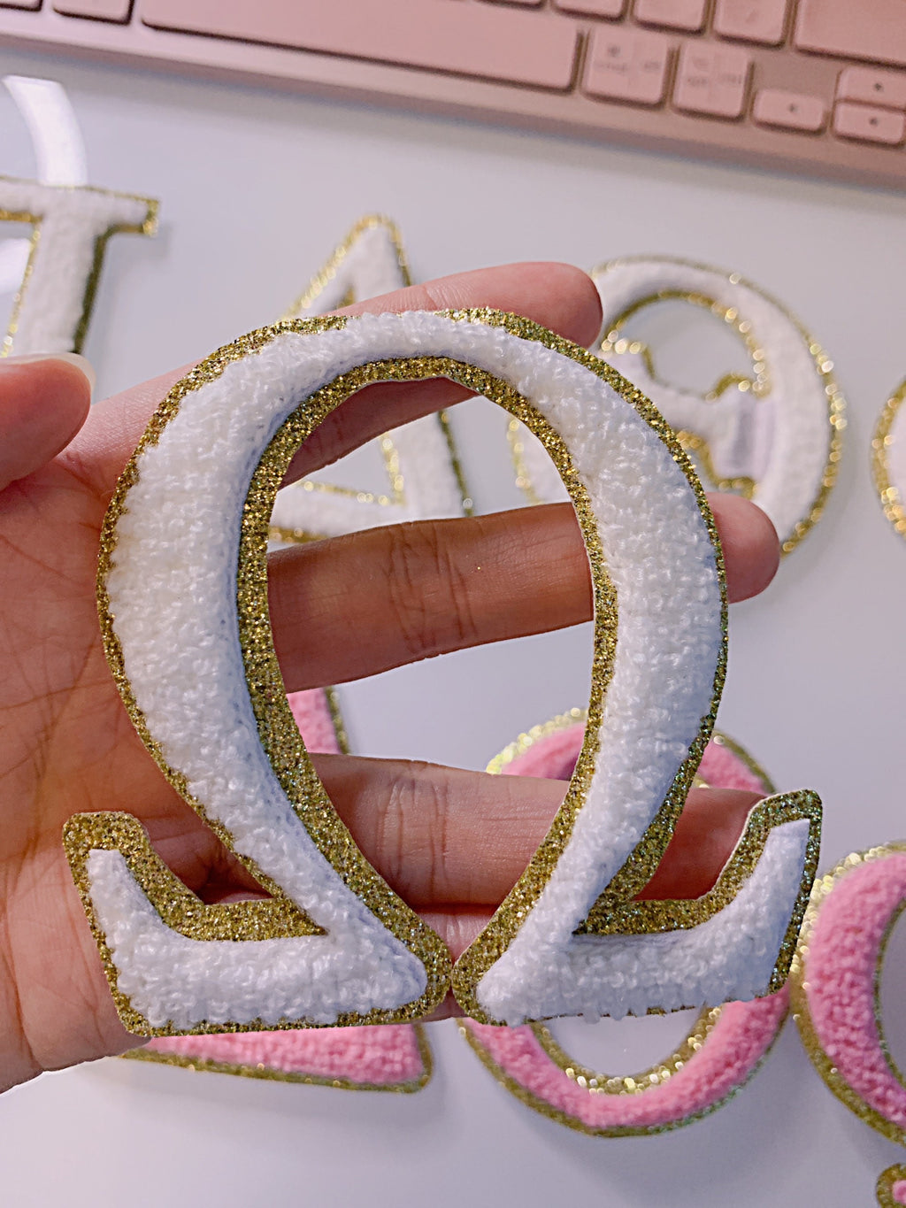 3 Inch Chenille Greek Letters: Iron On Sorority Patch