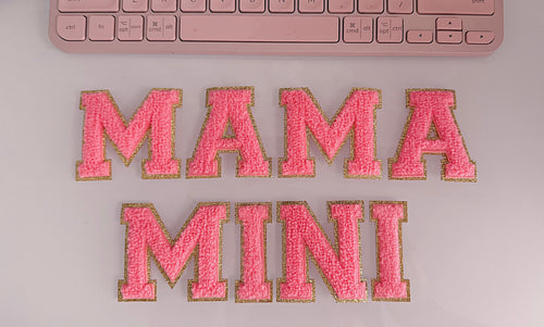 2.35 inch Hot Pink Chenille Letter Patch: Iron On patch, DIY Clothes