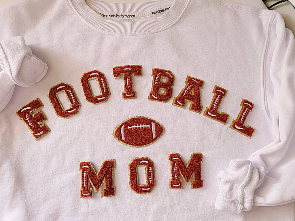 2.35 Inch Game Day Chenille Letter Patch: Iron On Football Applique