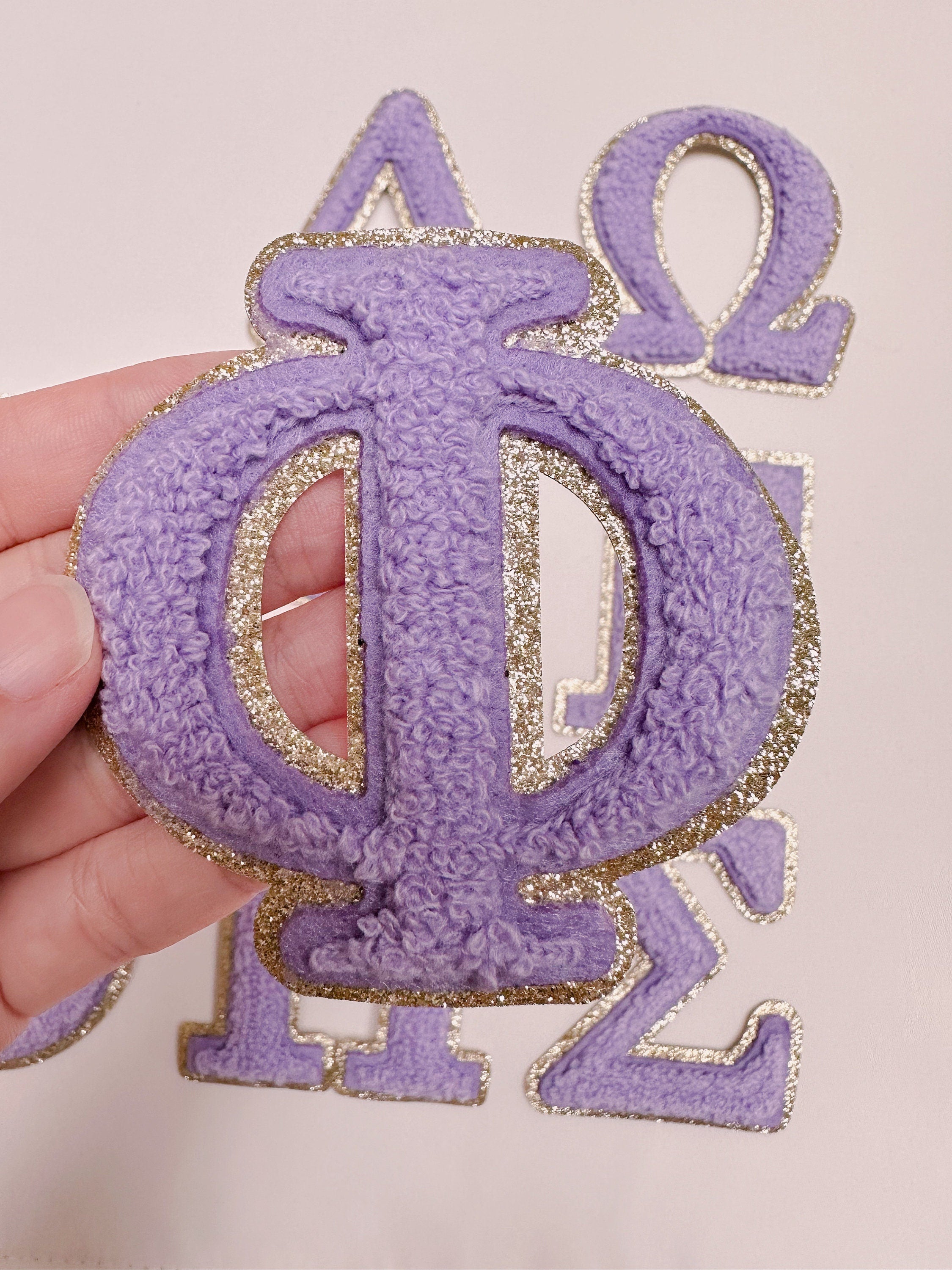 3 Inch Chenille Greek Letter Patch: Iron On Sorority Gift
