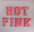 2.35 inch hot pink chenille letters