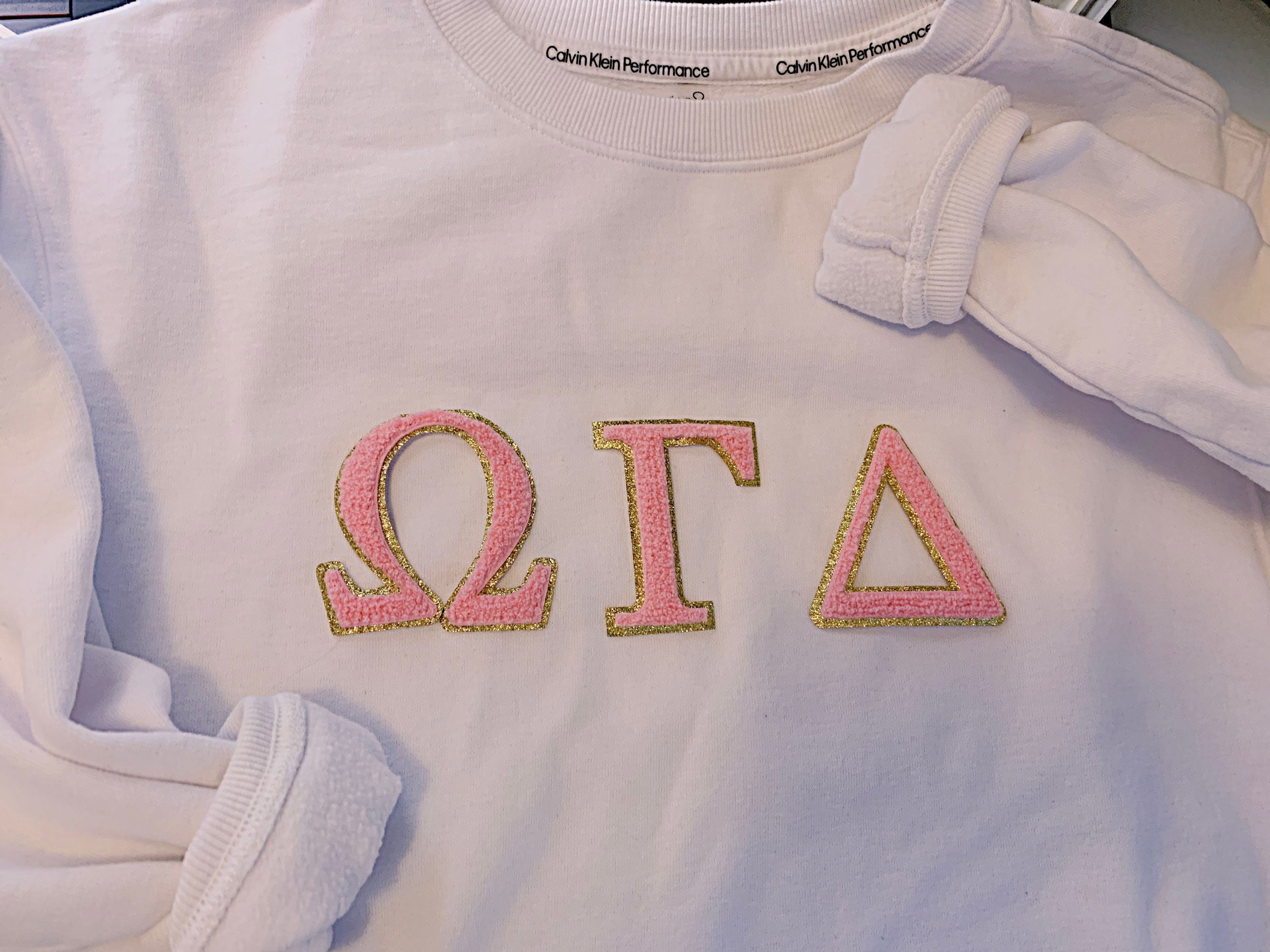3 Inch Chenille Greek Letters: Iron On Patch