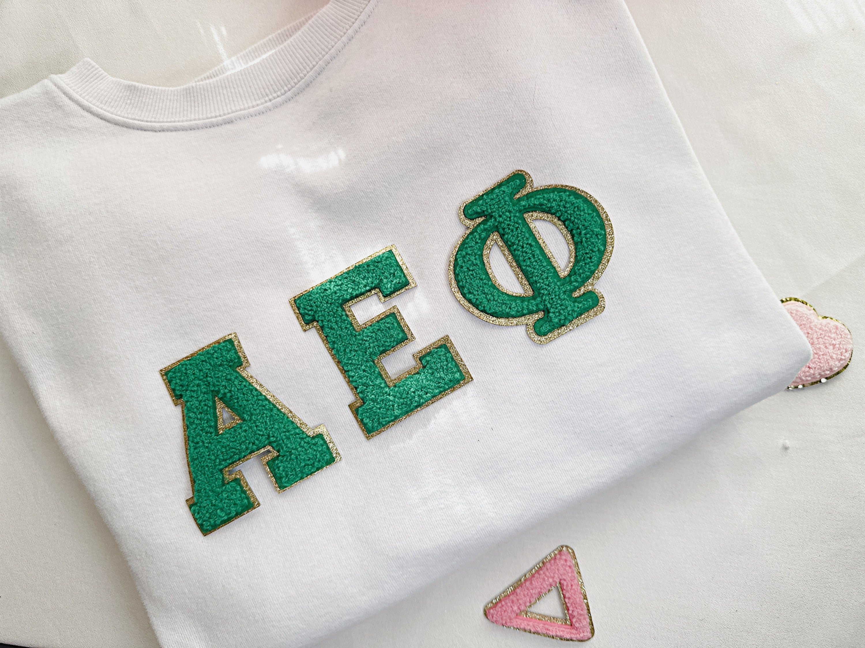 3 Inch Chenille Greek Letter Patch: Iron On Patch, Sorority Gift