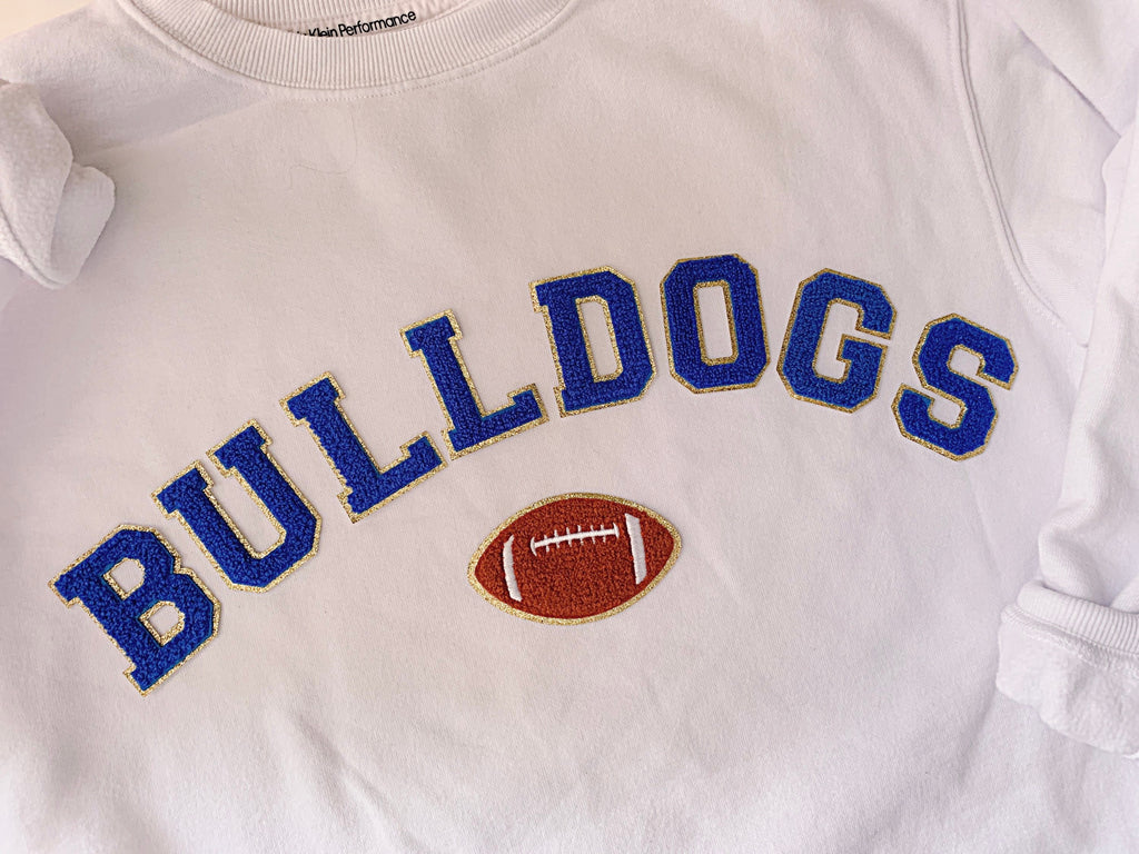 Chenille Letter Patch: 2.35 Inch Iron On, Glitter Detail