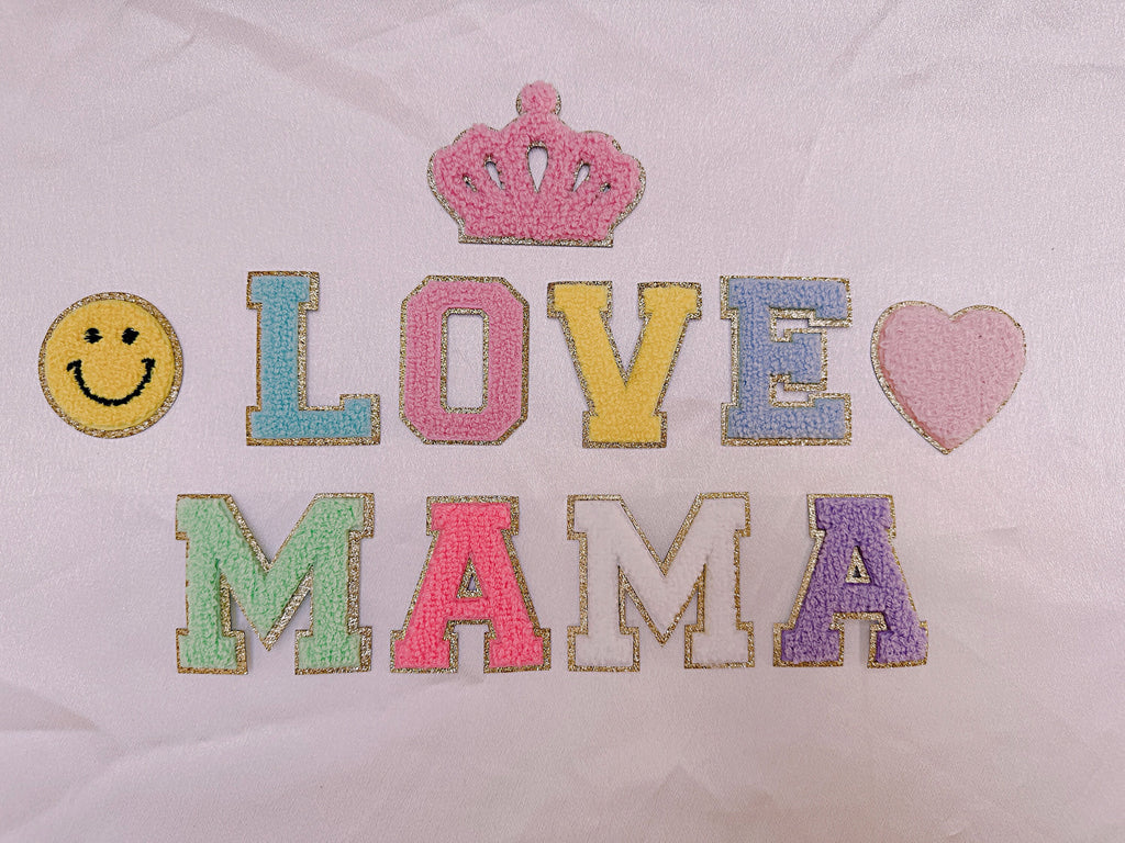 2.35 Inch Glitter Chenille Letter Patch: Iron-On Varsity Letters