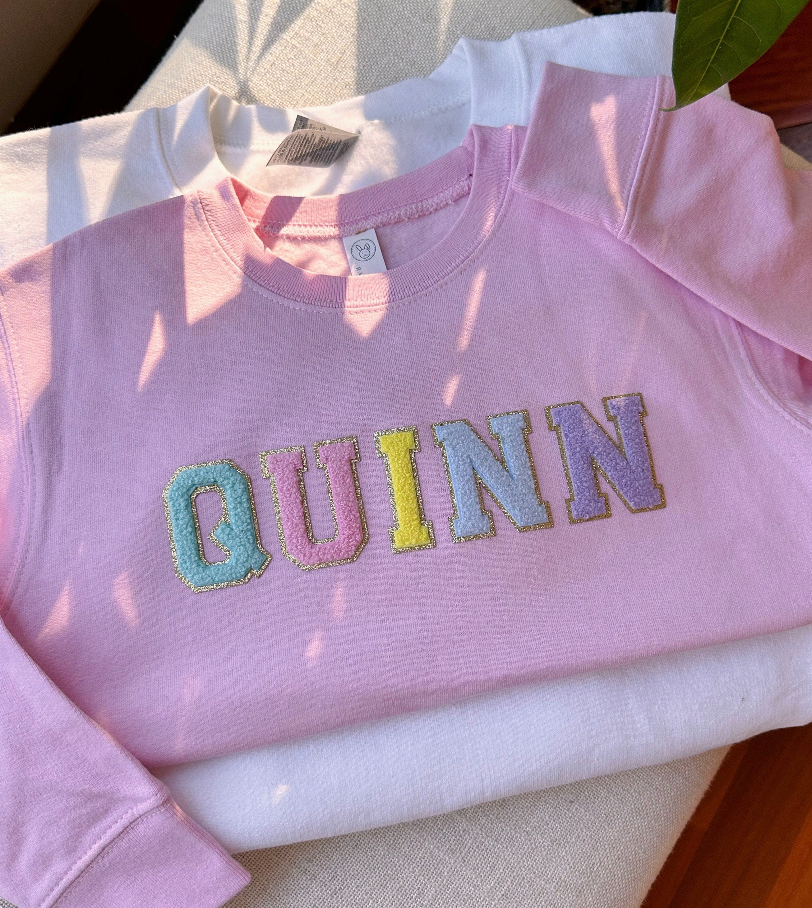 2.35 Inch Glitter Chenille Letter Patch: Iron-On Varsity Letters