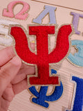 3 Inch Chenille Greek Letters: Iron On Patch