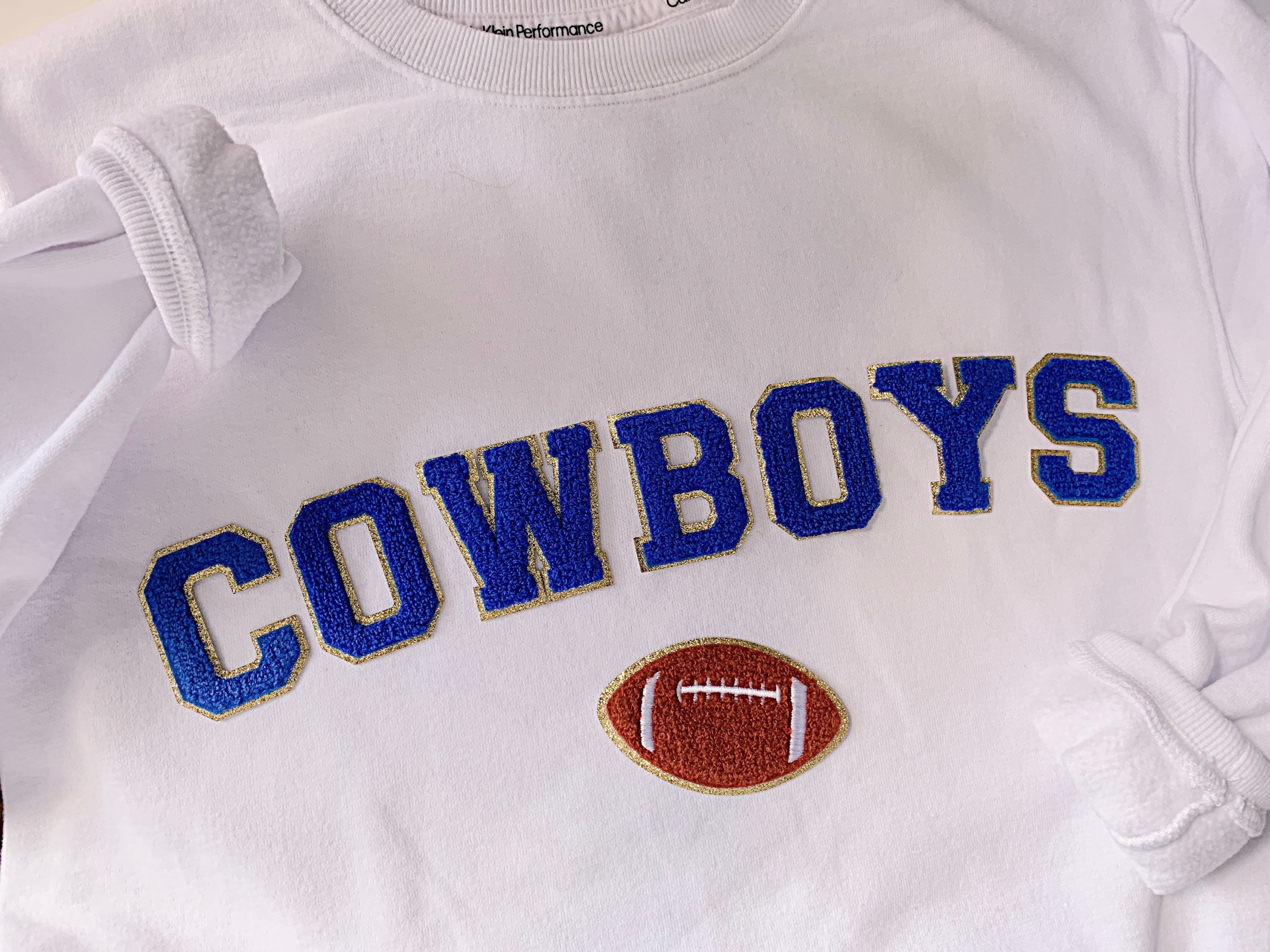 Chenille Letter Patch: 2.35 Inch Iron On, Glitter Detail