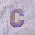 3 Inch Glitter Varsity Chenille Letter Patch - Purple Color