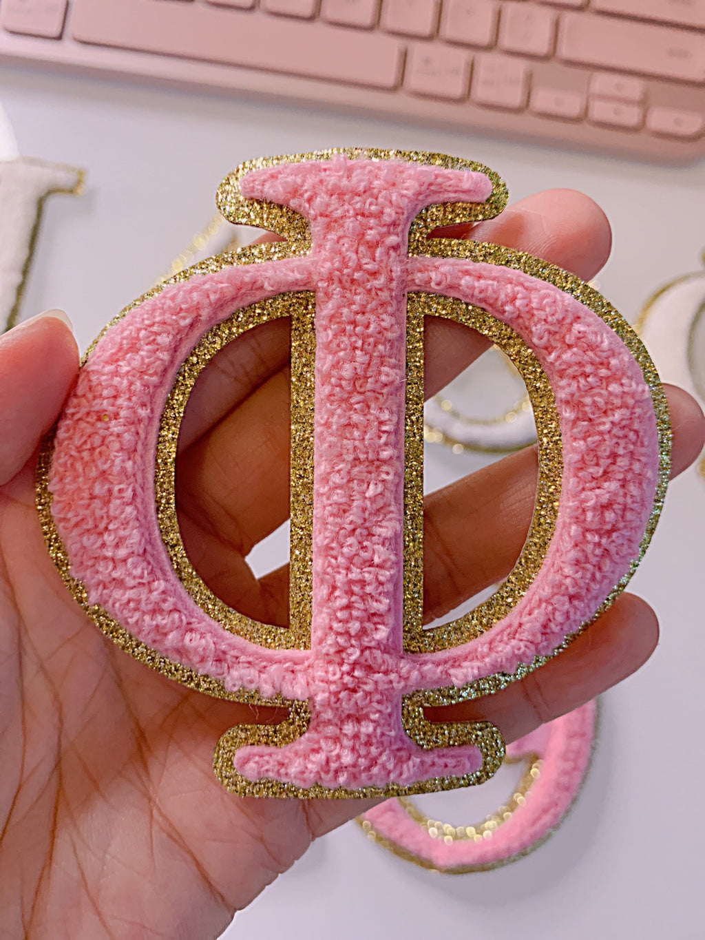 3 Inch Chenille Greek Letters: Iron On Patch