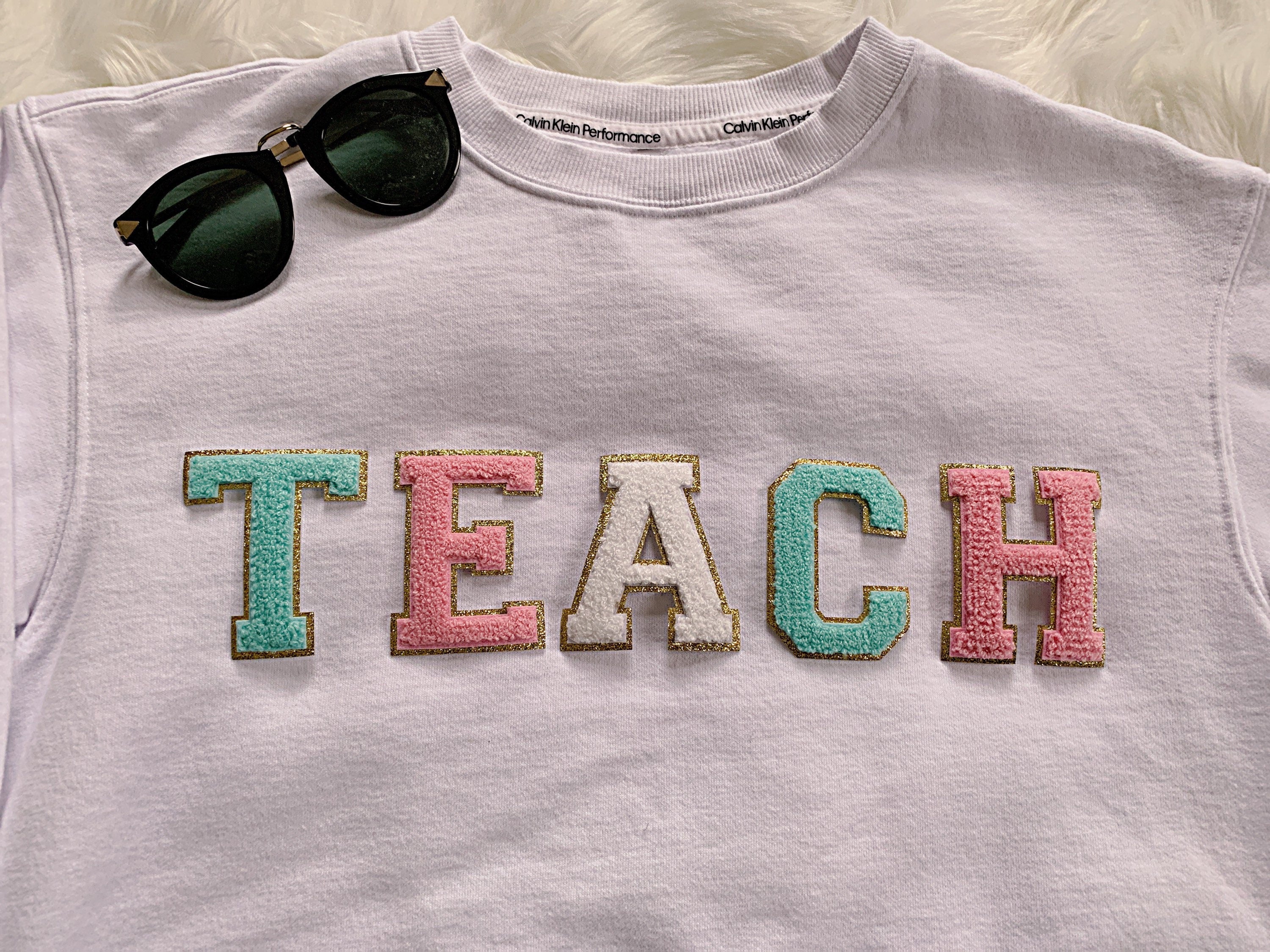 Chenille Letter Patch: 2.36" Iron On Applique