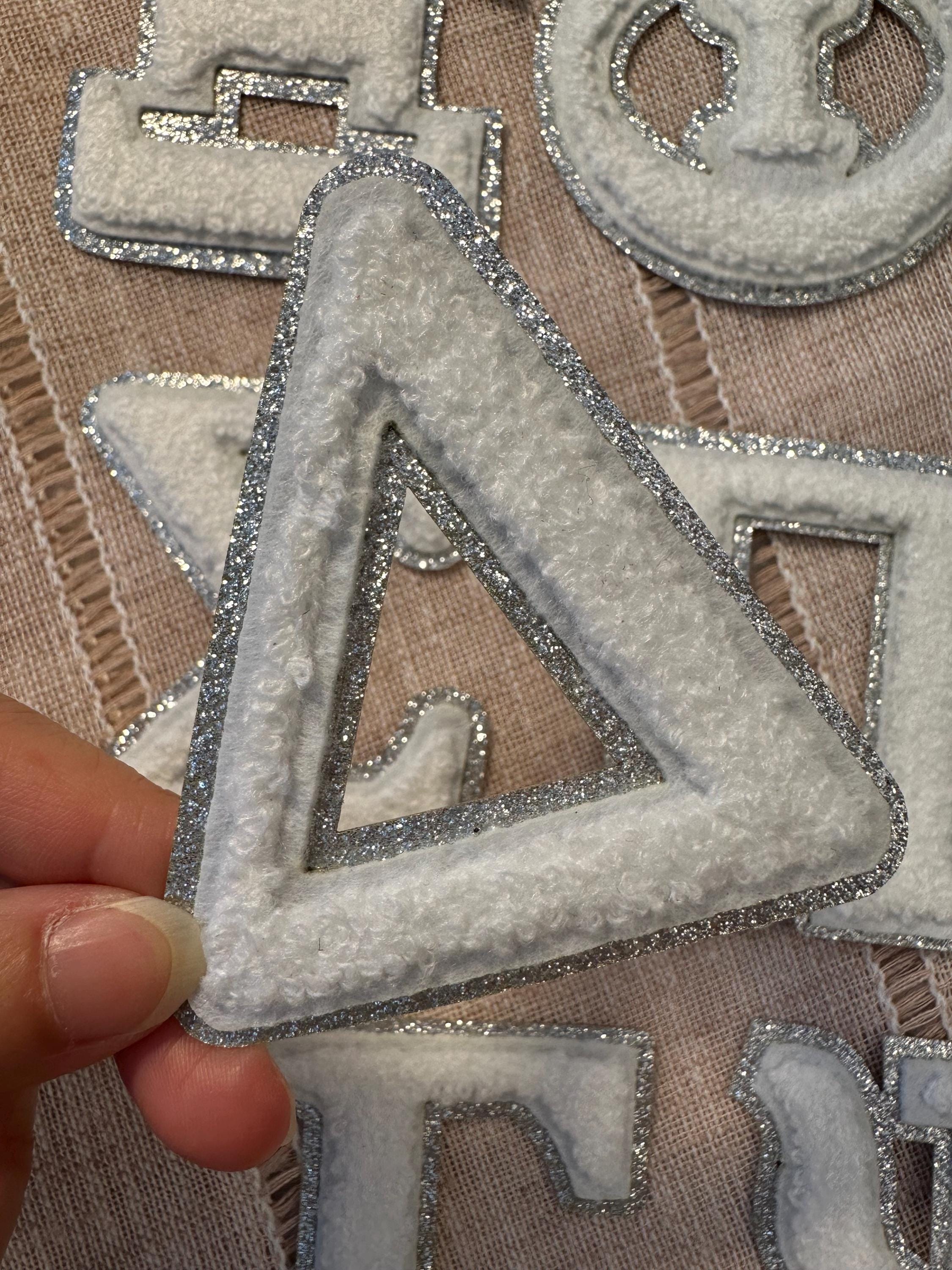 3 Inch Glitter Chenille Greek Letters - Iron On Sorority Patch