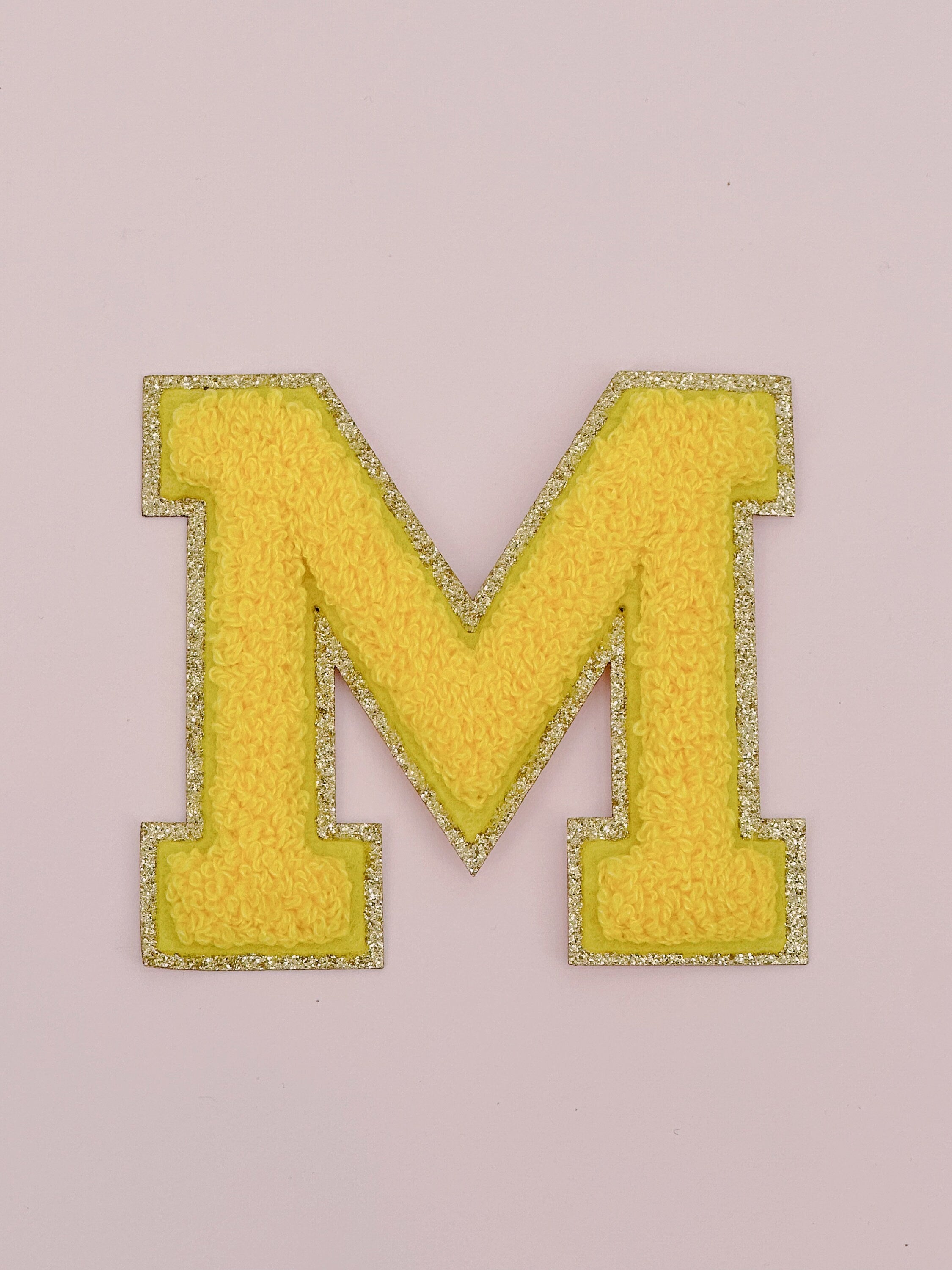 2.35 Inch Chenille Letter Patch: Iron on patch, Glitter patch, DIY Supply