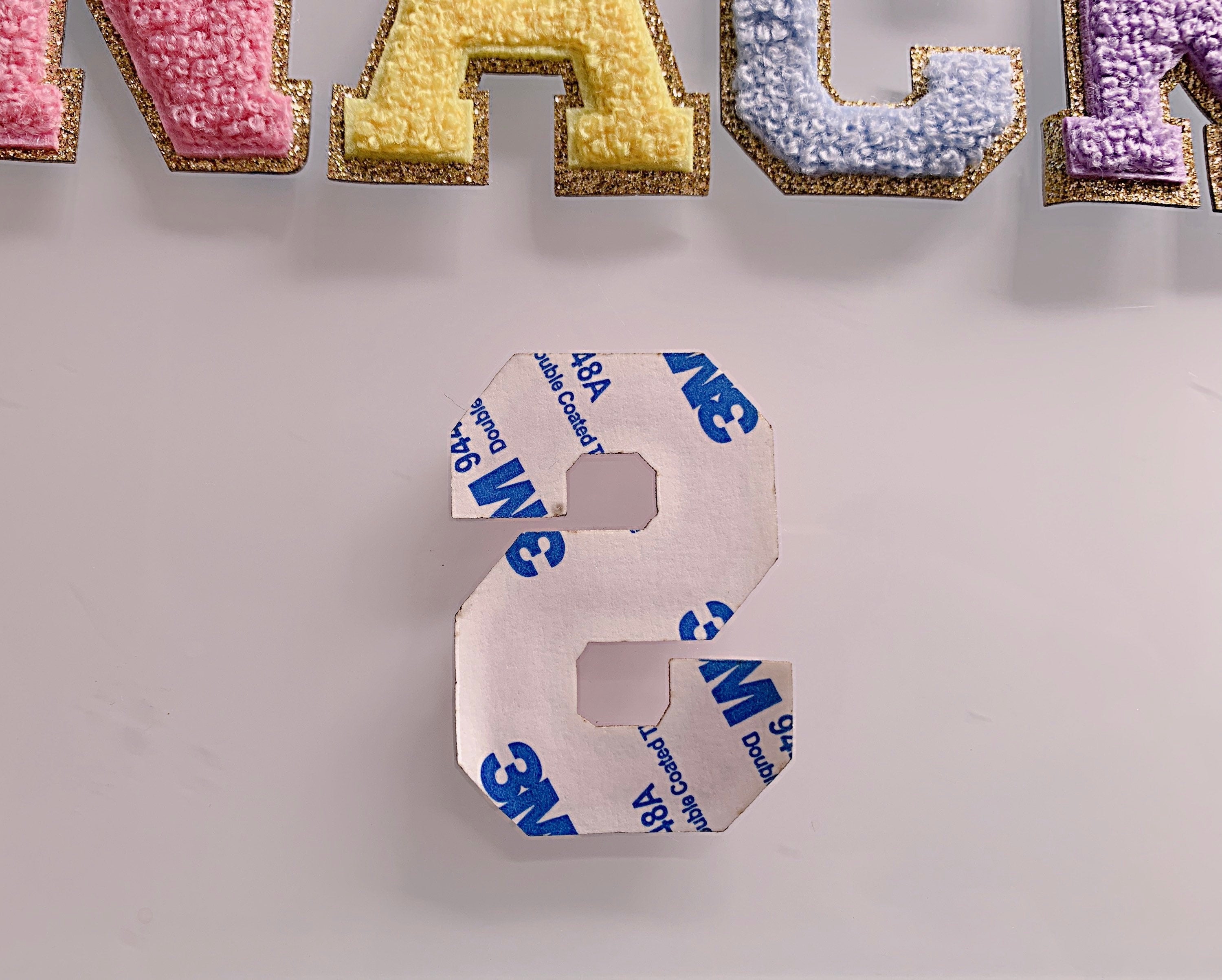 Chenille Letter Stickers: 2.15" Self-Adhesive Patch