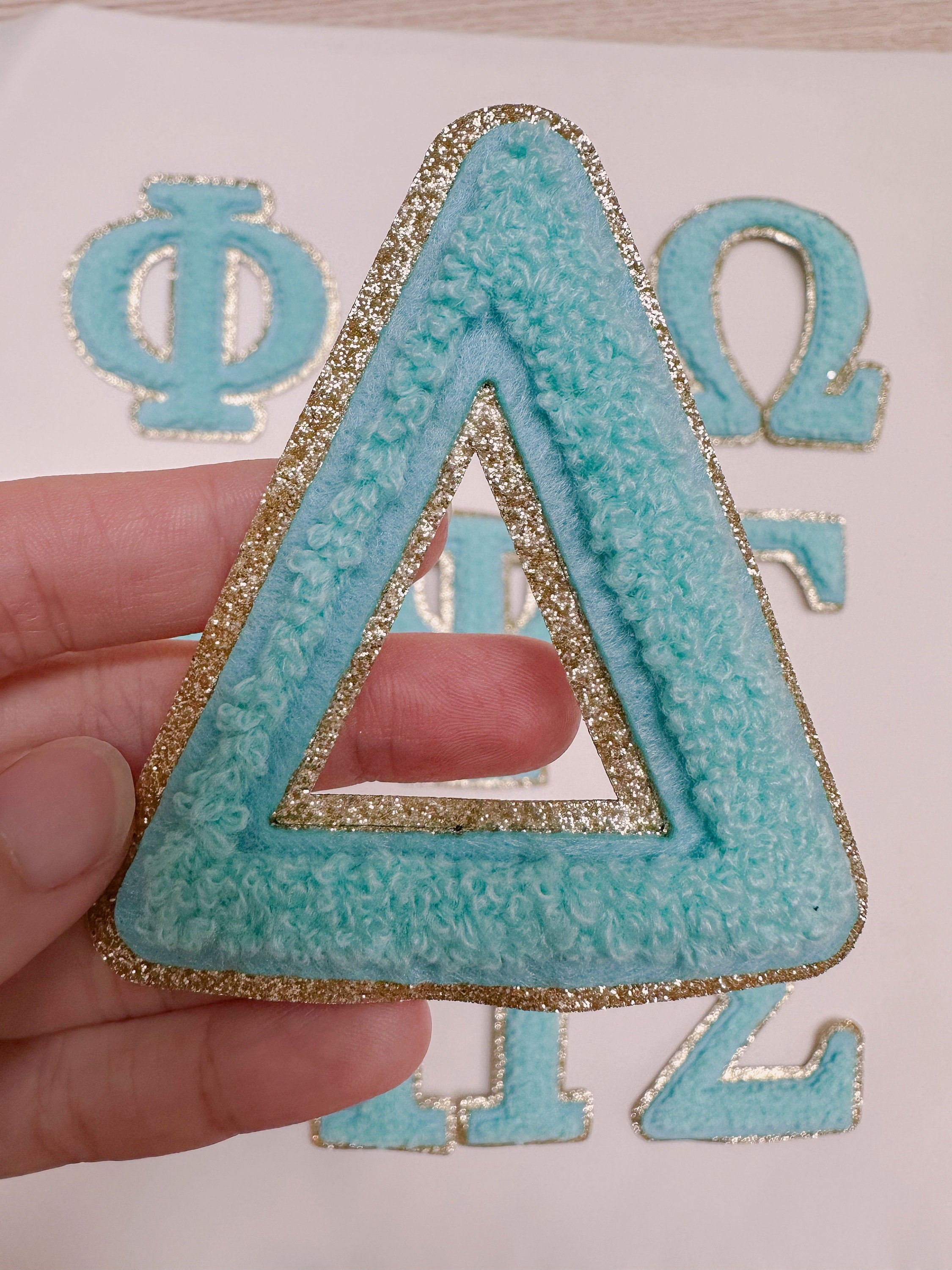 3 Inch Chenille Greek Letter Patch: Iron On Sorority Gift