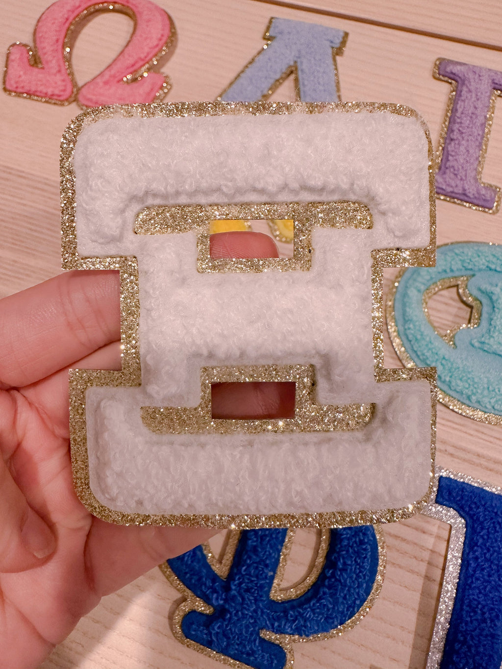 3 Inch Chenille Greek Letters: Iron On Patch