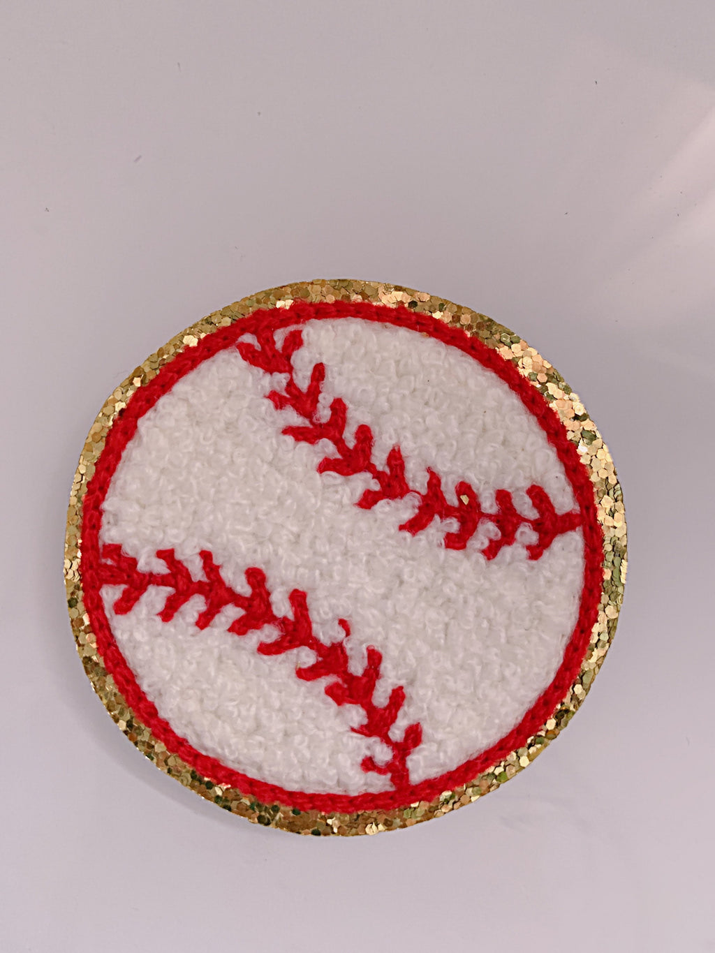 2.75" Baseball Chenille Letter Patch: Iron On Applique