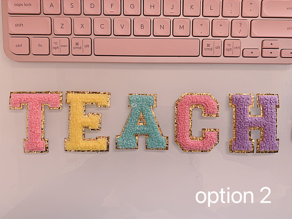 Chenille Letter Patch: 2.36" Iron On Applique