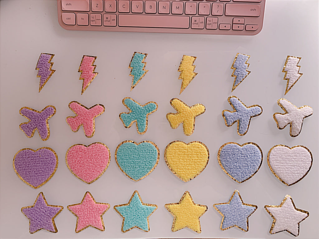 2.35 Inch Chenille Letter Patch: Iron on patch, Glitter patch, DIY Supply