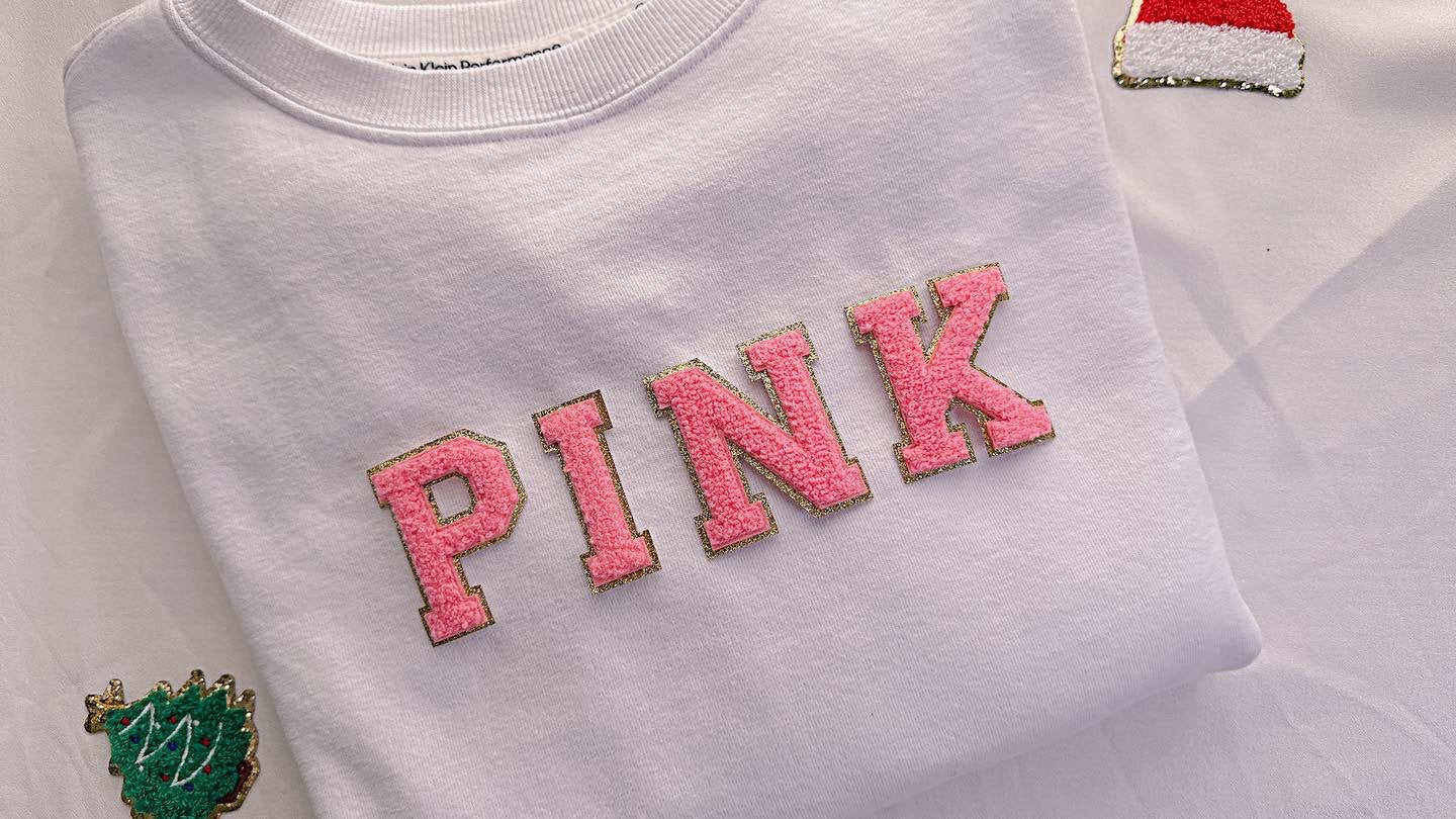 2.35 inch Hot Pink Chenille Letter Patch: Iron On patch, DIY Clothes