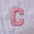 3 Inch Glitter Varsity Chenille Letter Patch - Pink Color