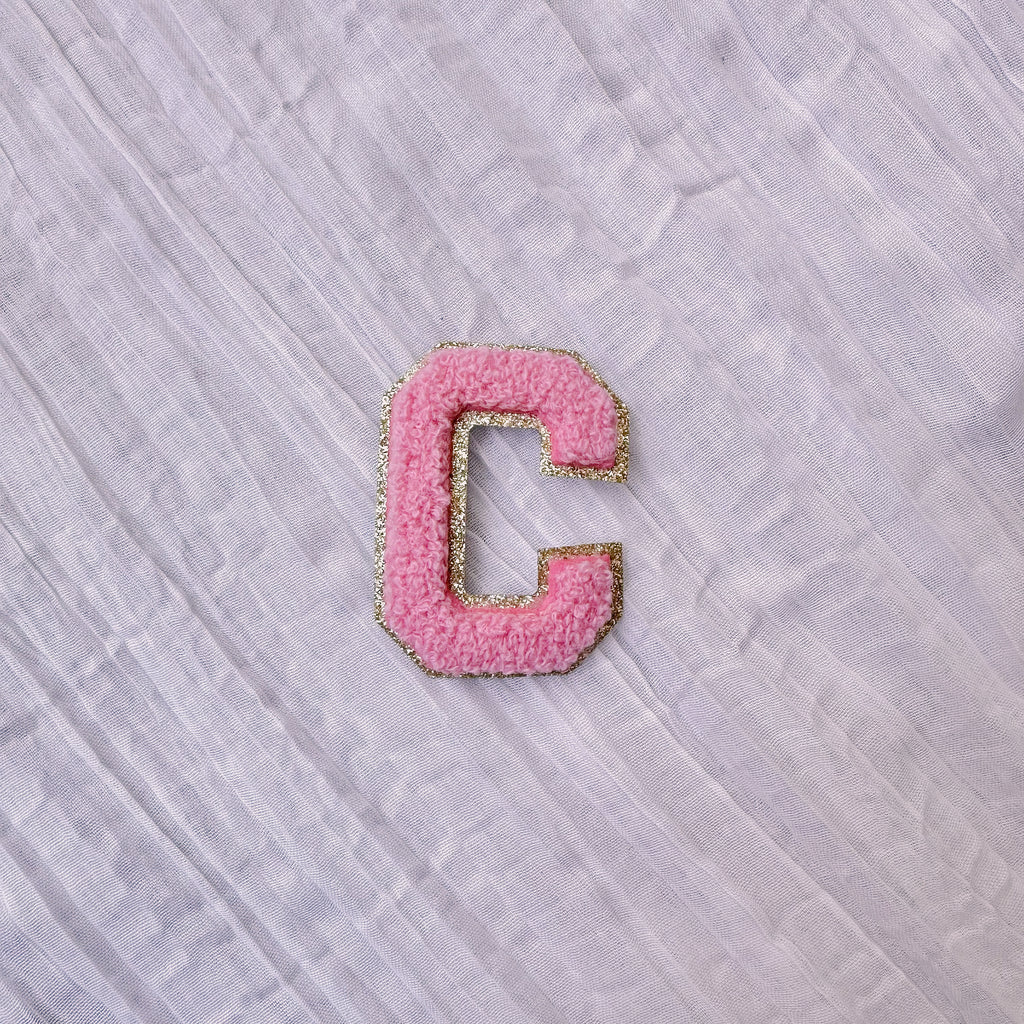 2.35 Inch Chenille Letter Patch: Iron on patch, Glitter patch, DIY Supply