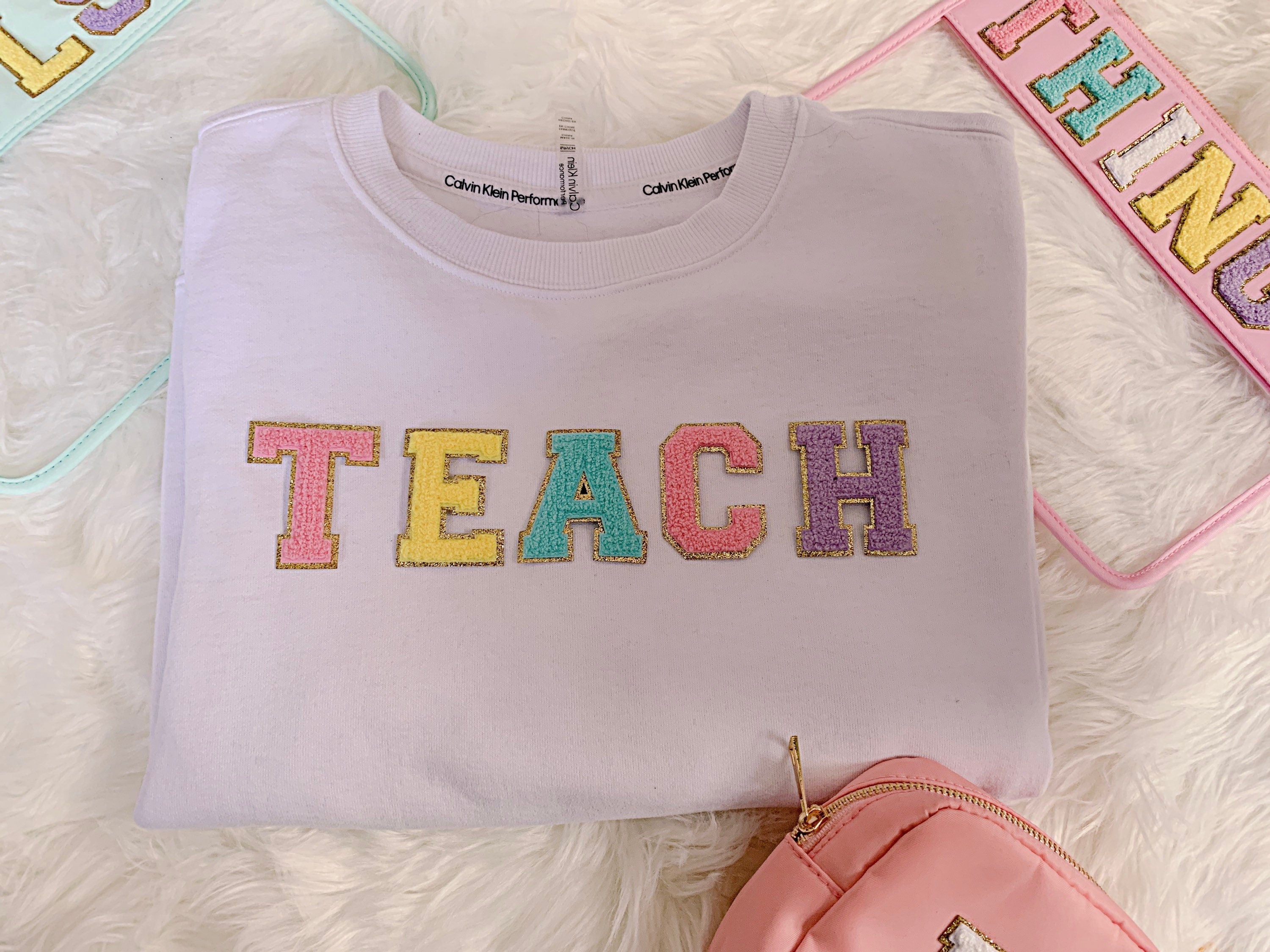 Chenille Letter Patch: 2.36" Iron On Applique