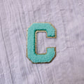 3 Inch Glitter Varsity Chenille Letter Patch - Mint Color