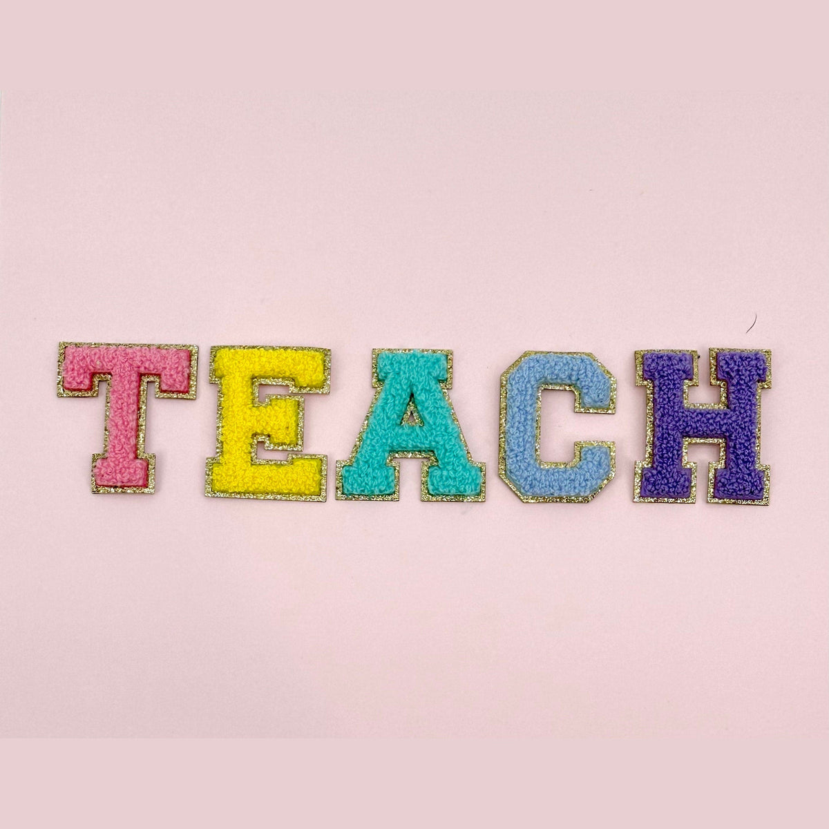 Chenille letter patch in 6 colours, 2.15 inch, iron-on