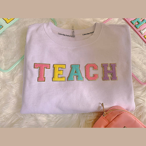Chenille letter patch in 6 colours, 2.35 inch, iron-on