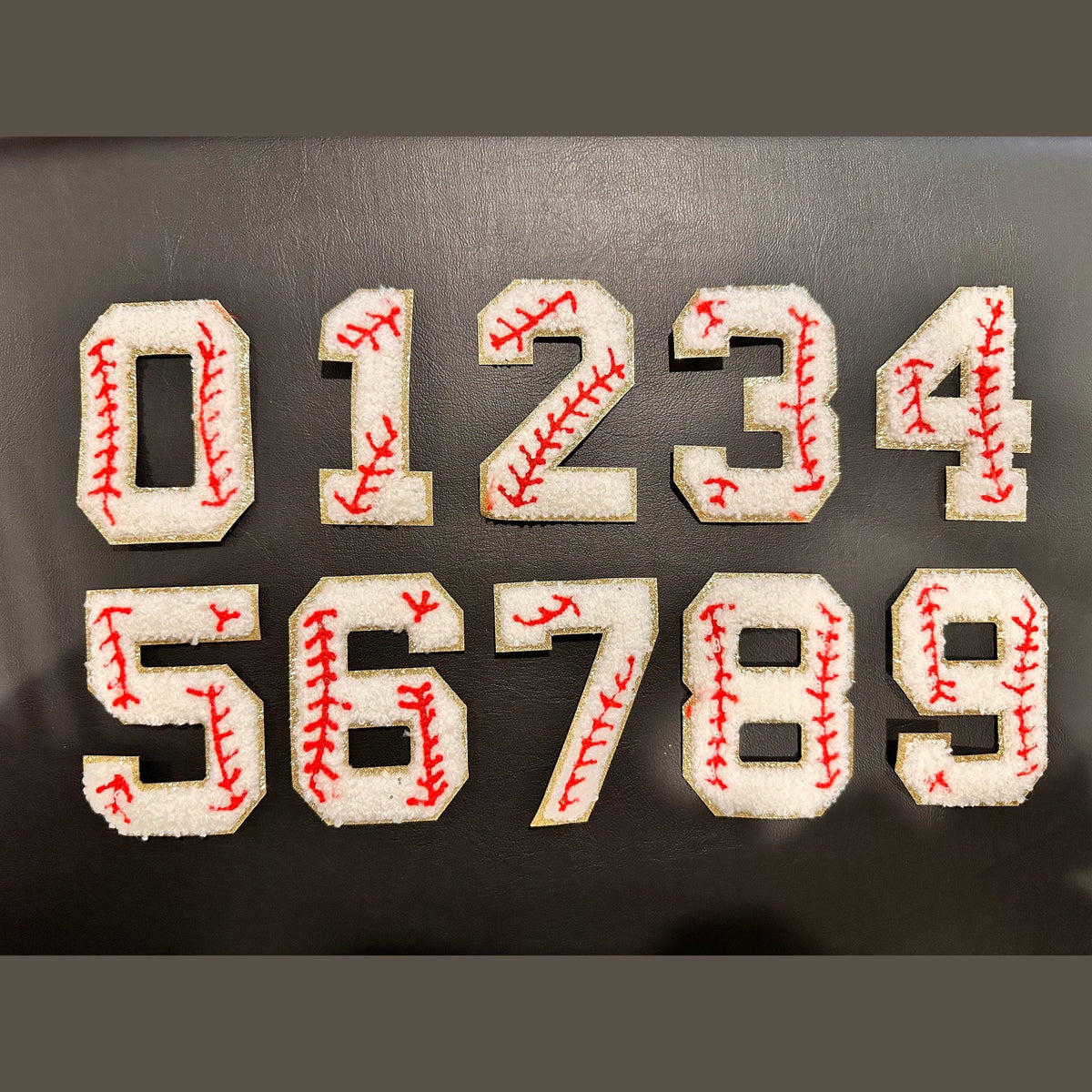 Chenille letter and number patch, 2.75 inch, iron-on