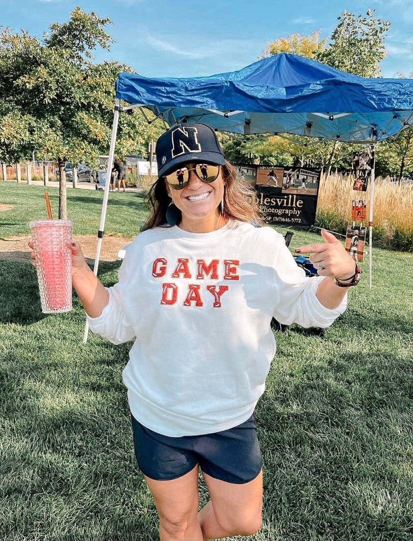 2.35 Inch Game Day Chenille Letter Patch: Iron On Football Applique