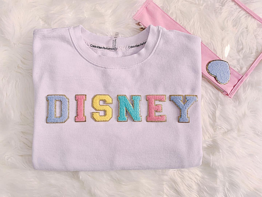 2.35 Inch Chenille Letter Patch: Iron on patch, Glitter patch, DIY Supply