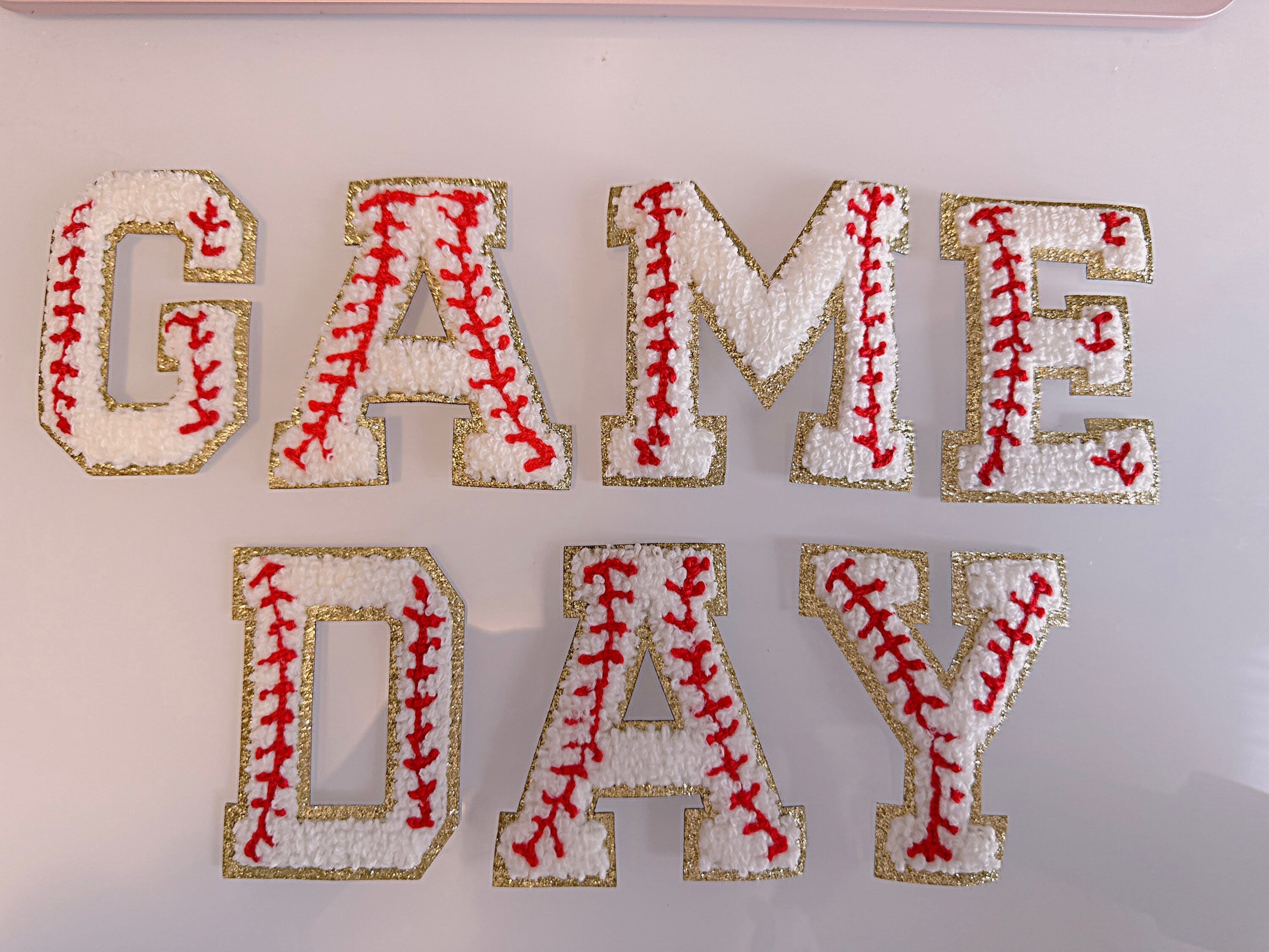 2.75" Chenille Baseball Number Patch: Iron On Letter