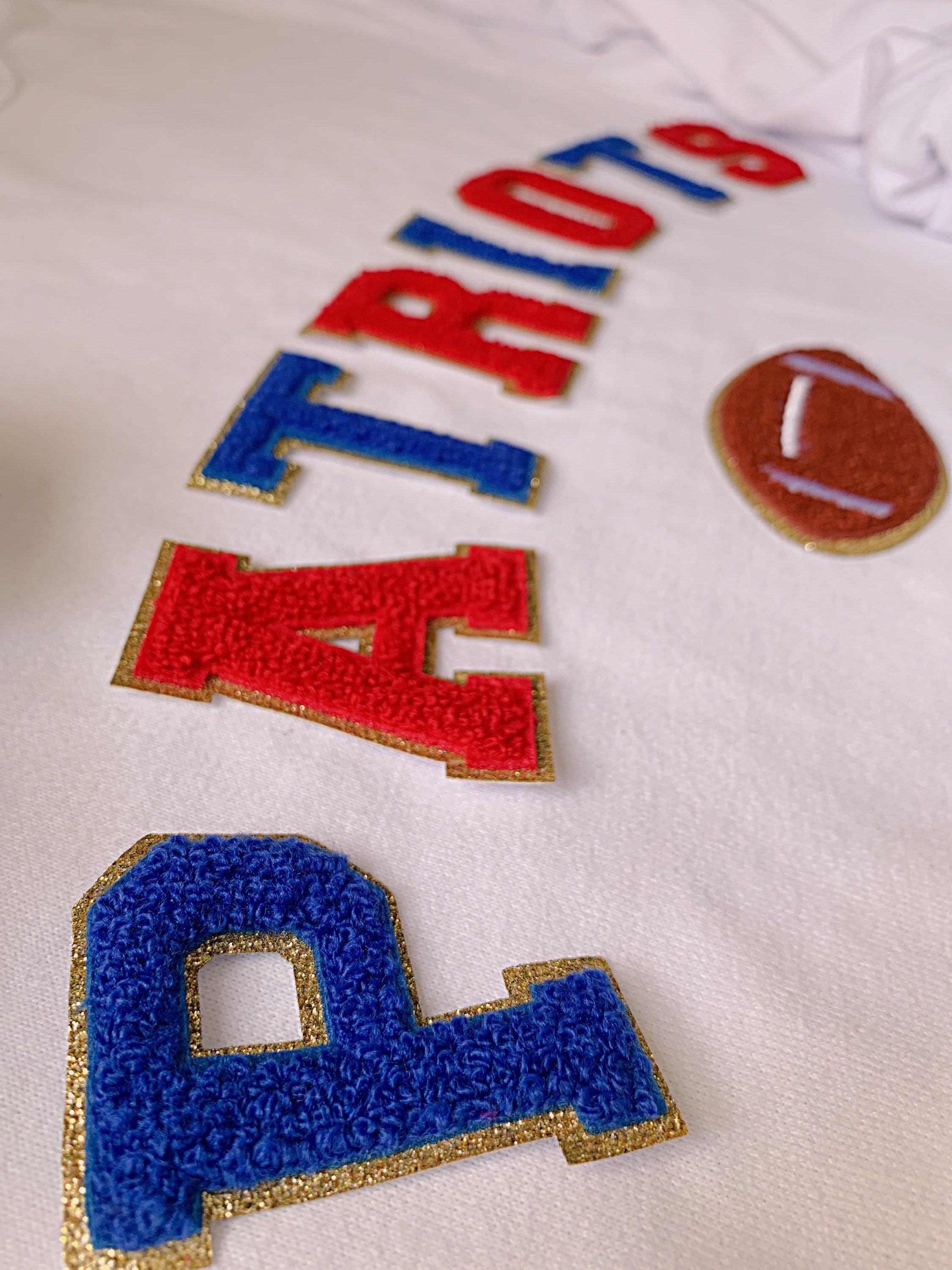2.35 Inch Chenille Letter Patch: Glitter Iron On Letters