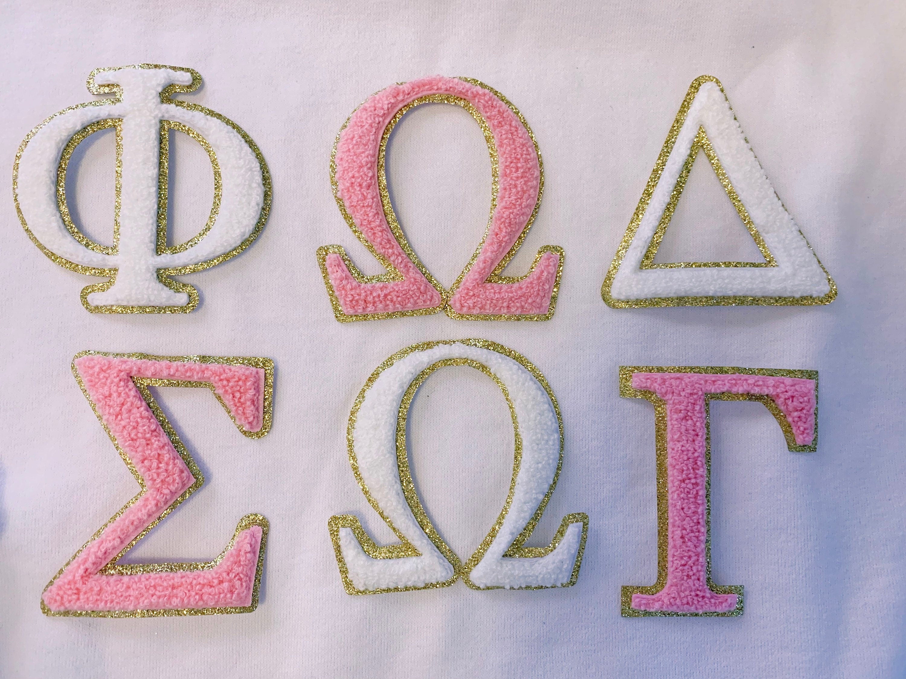 3 Inch Chenille Greek Letter Patch: Iron On Sorority Gift
