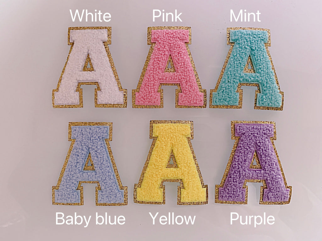 Chenille Letter Stickers: 2.15" Self-Adhesive Patch