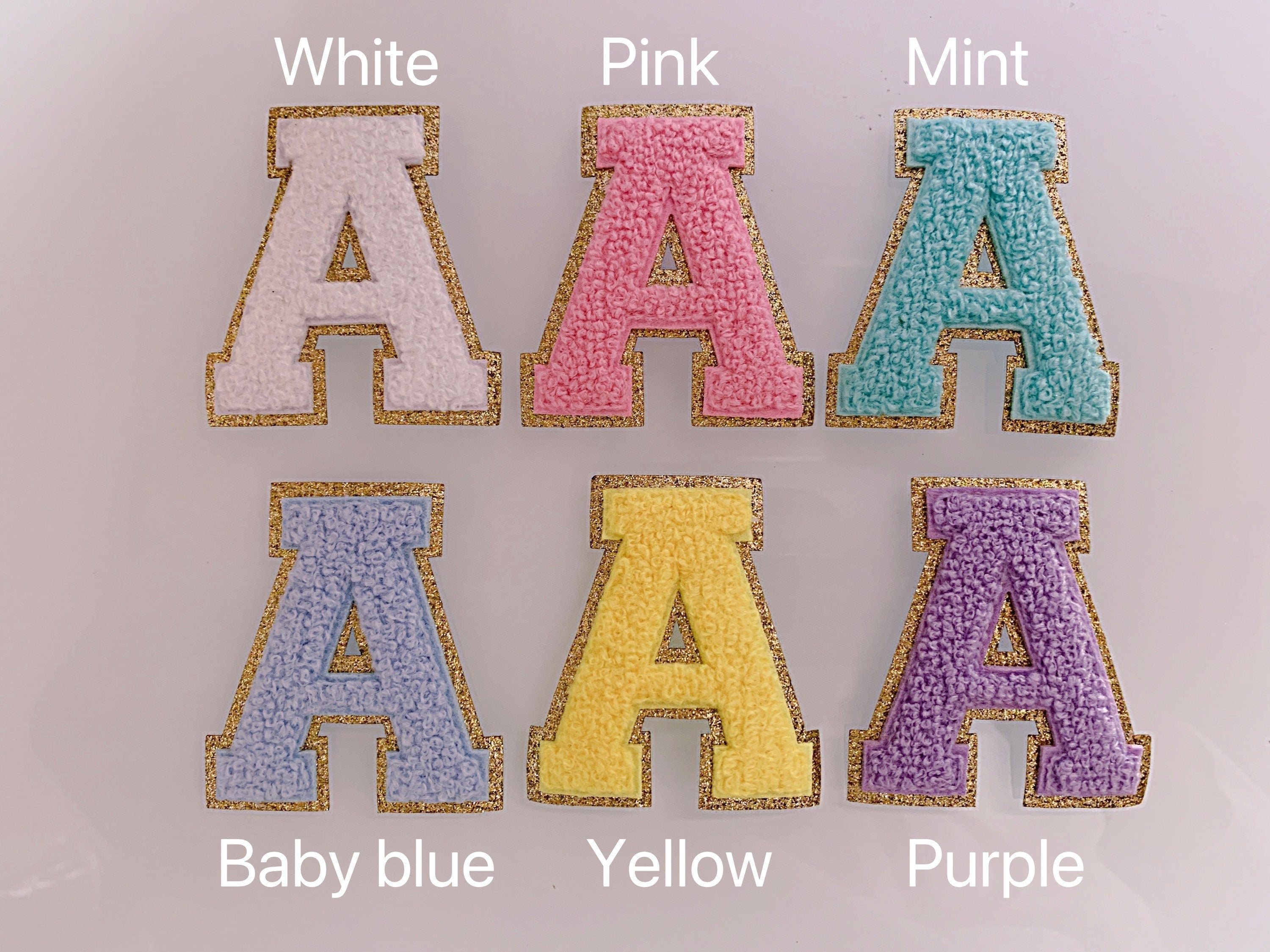 Chenille Letter Stickers: 2.15" Self-Adhesive Patch