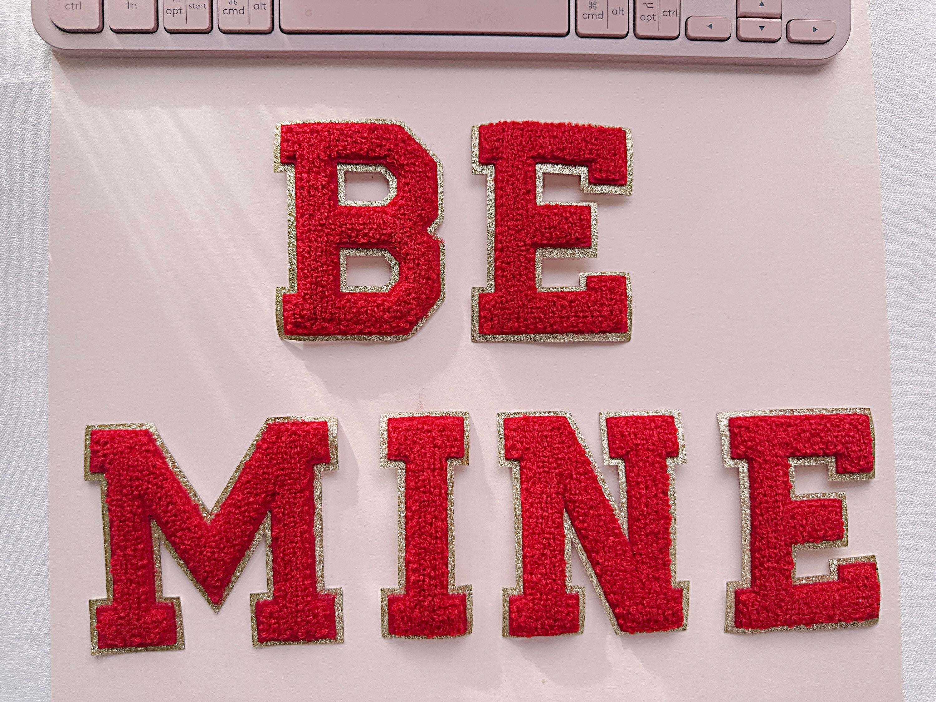 Chenille Letter Patch: 2.35" Iron On Glitter Letters