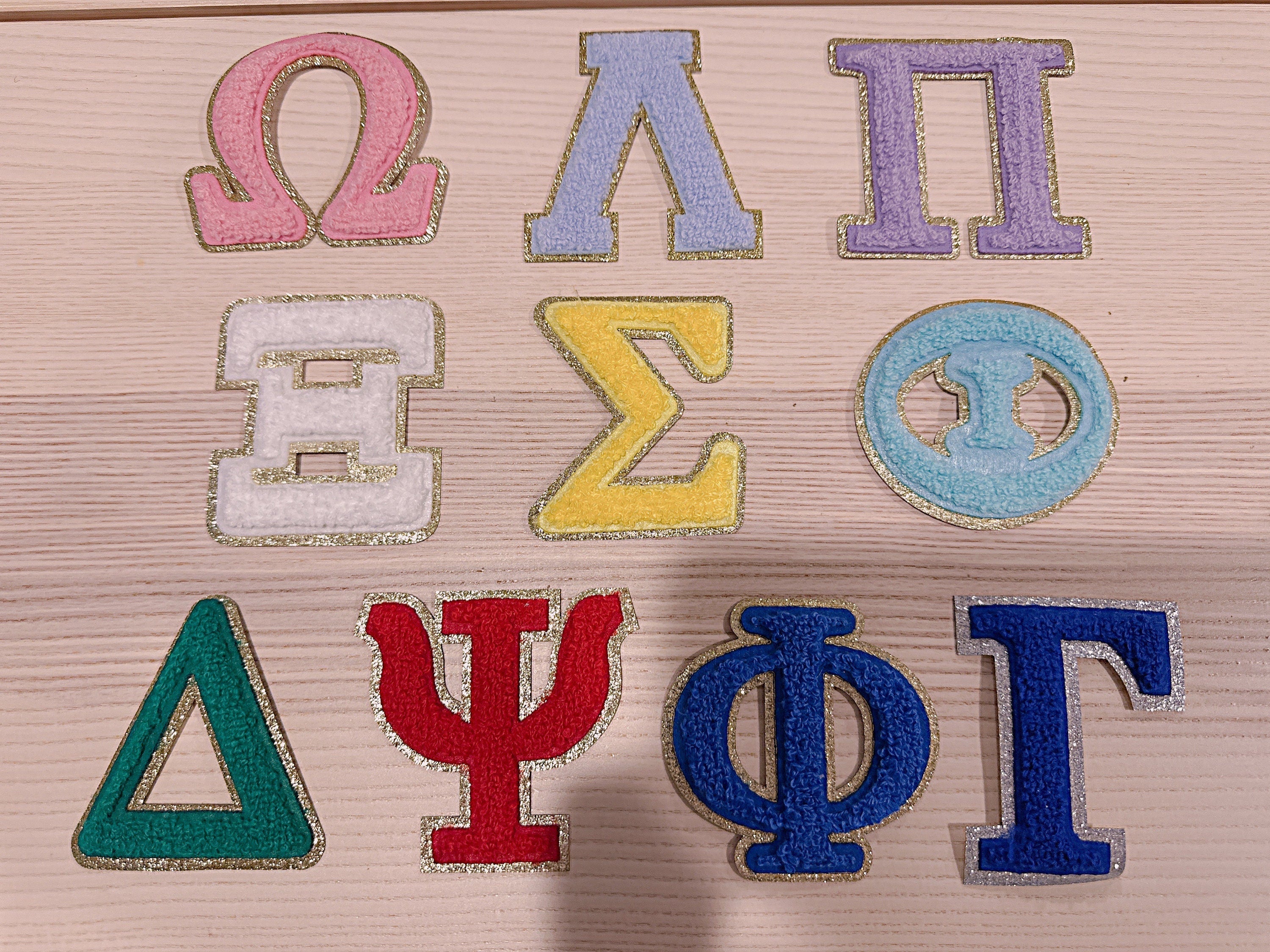 3 Inch Chenille Greek Letter Patch: Iron On Sorority Gift