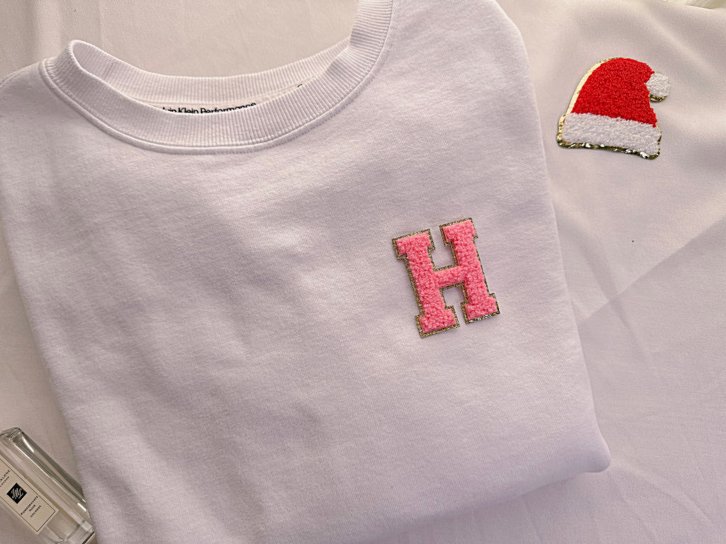 2.35 inch Hot Pink Chenille Letter Patch: Iron On patch, DIY Clothes