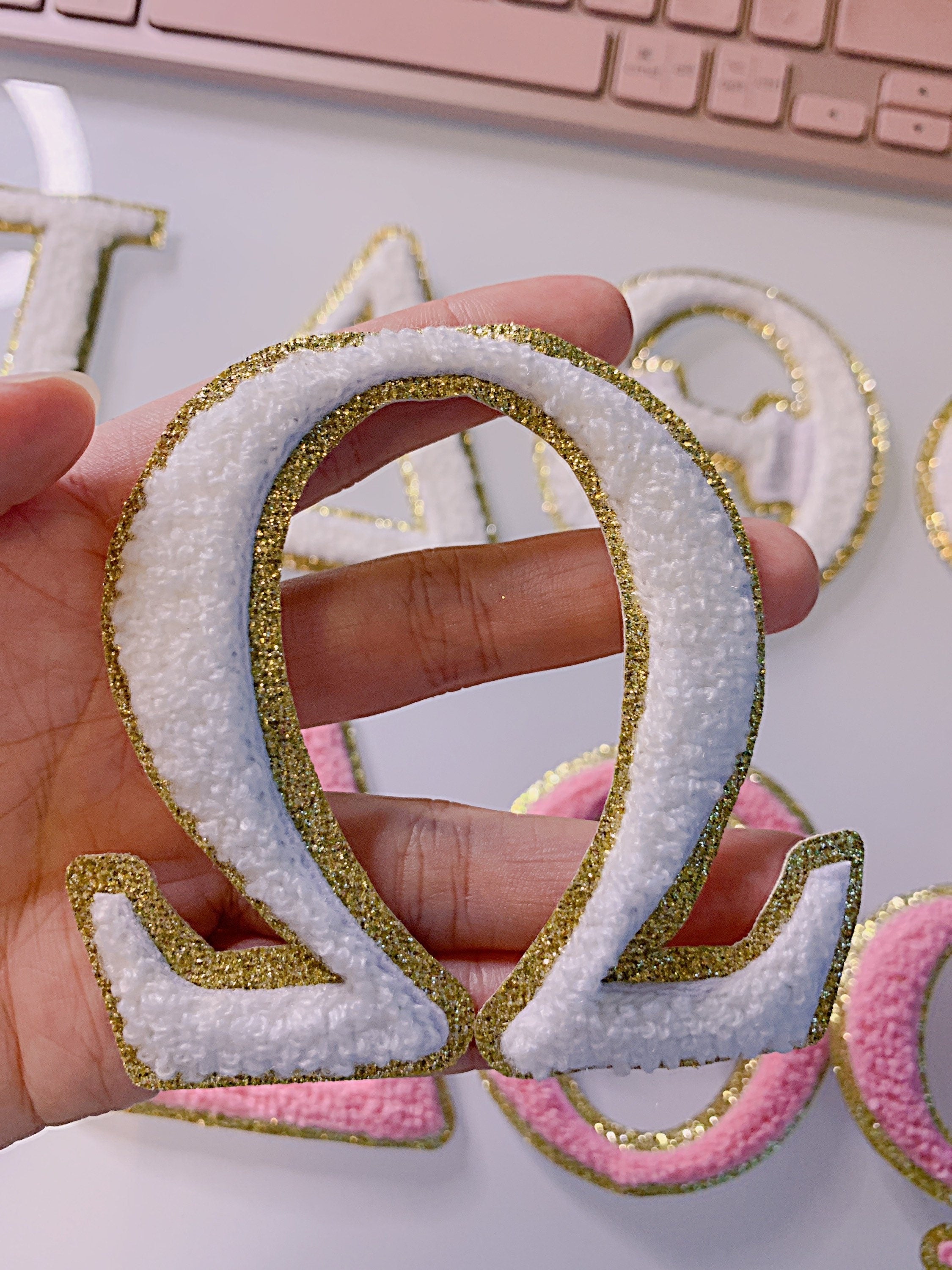 3 Inch Chenille Greek Letters: Iron On Patch