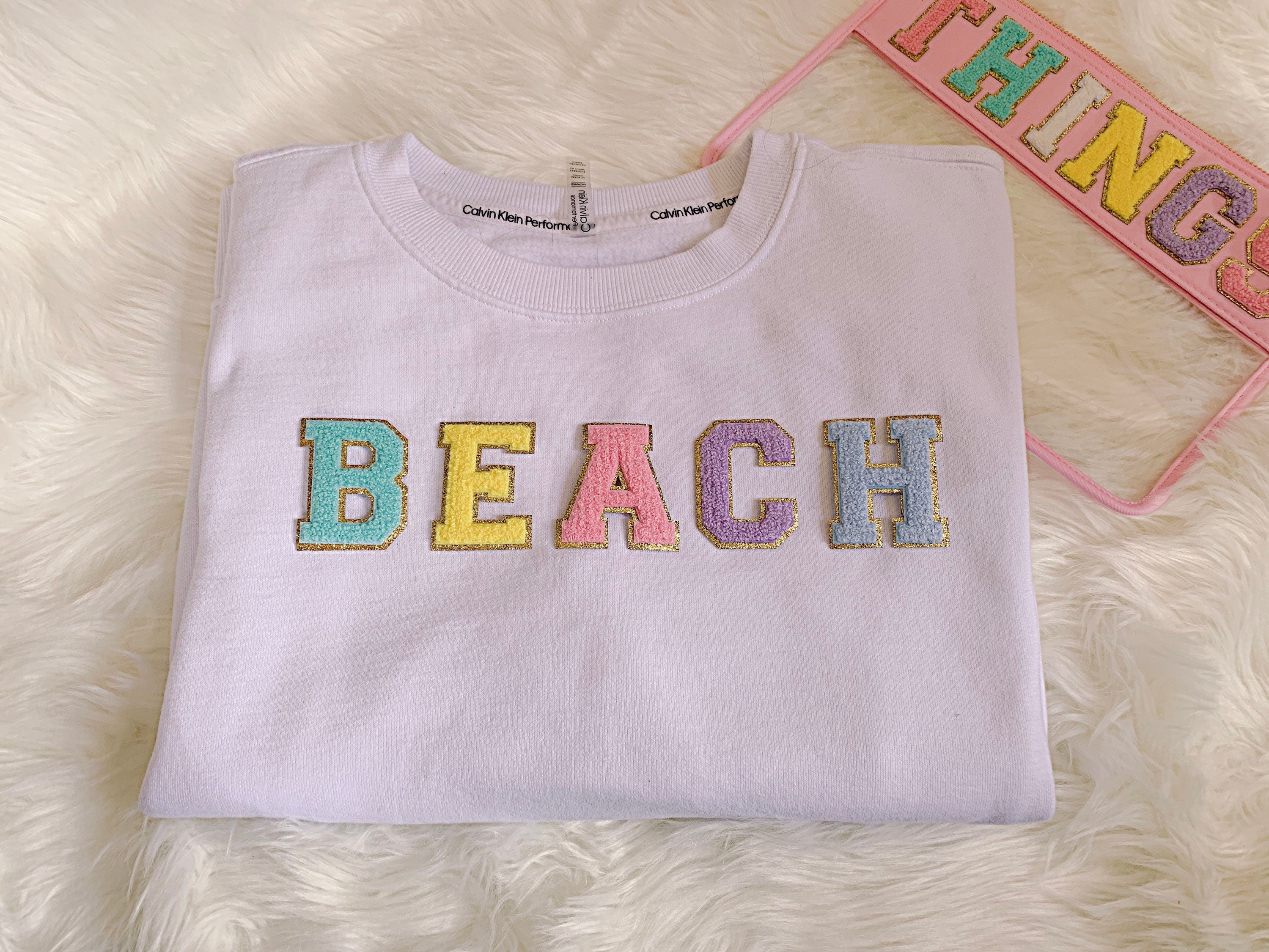 2.35 Inch Chenille Letter Patch: Iron on patch, Glitter patch, DIY Supply