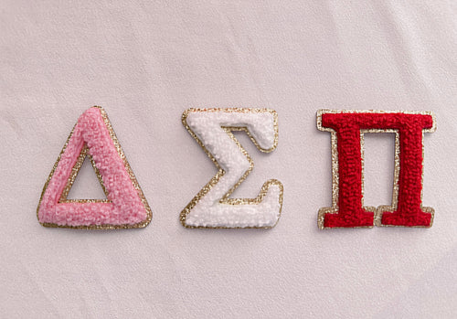 2.15 Inch Chenille Sorority Letter - Sticker Patch