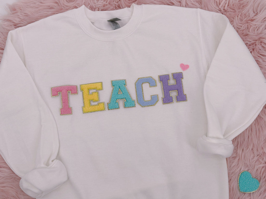 2.35 Inch Glitter Chenille Letter Patch: Iron-On Varsity Letters