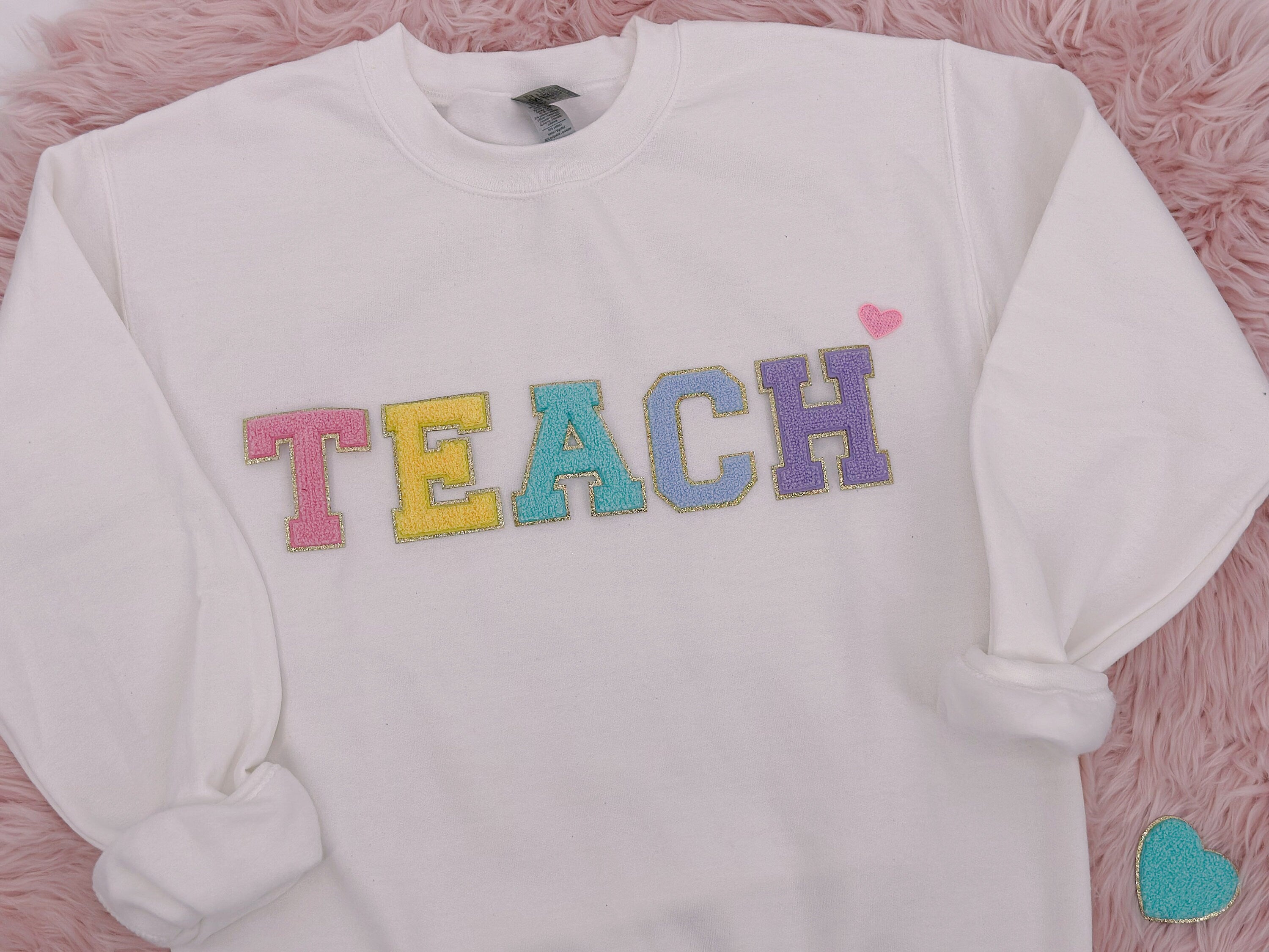 2.35 Inch Glitter Chenille Letter Patch: Iron-On Varsity Letters